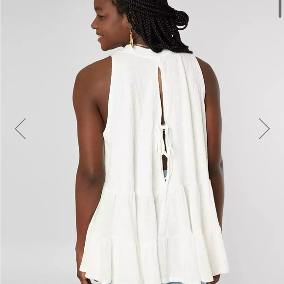 Free People Right On Time Tiered Tie Back Sleeveless Tunic - Picture 2 of 2